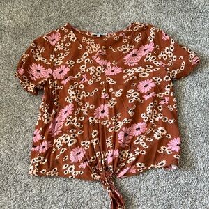 MADEWELL - rust floral blouse